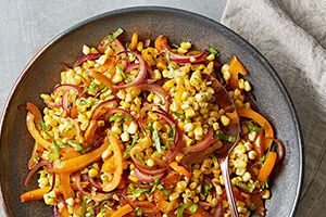 sweet corn salad on a plate