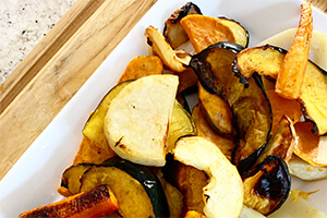 autumn roasted vegetables on a plate